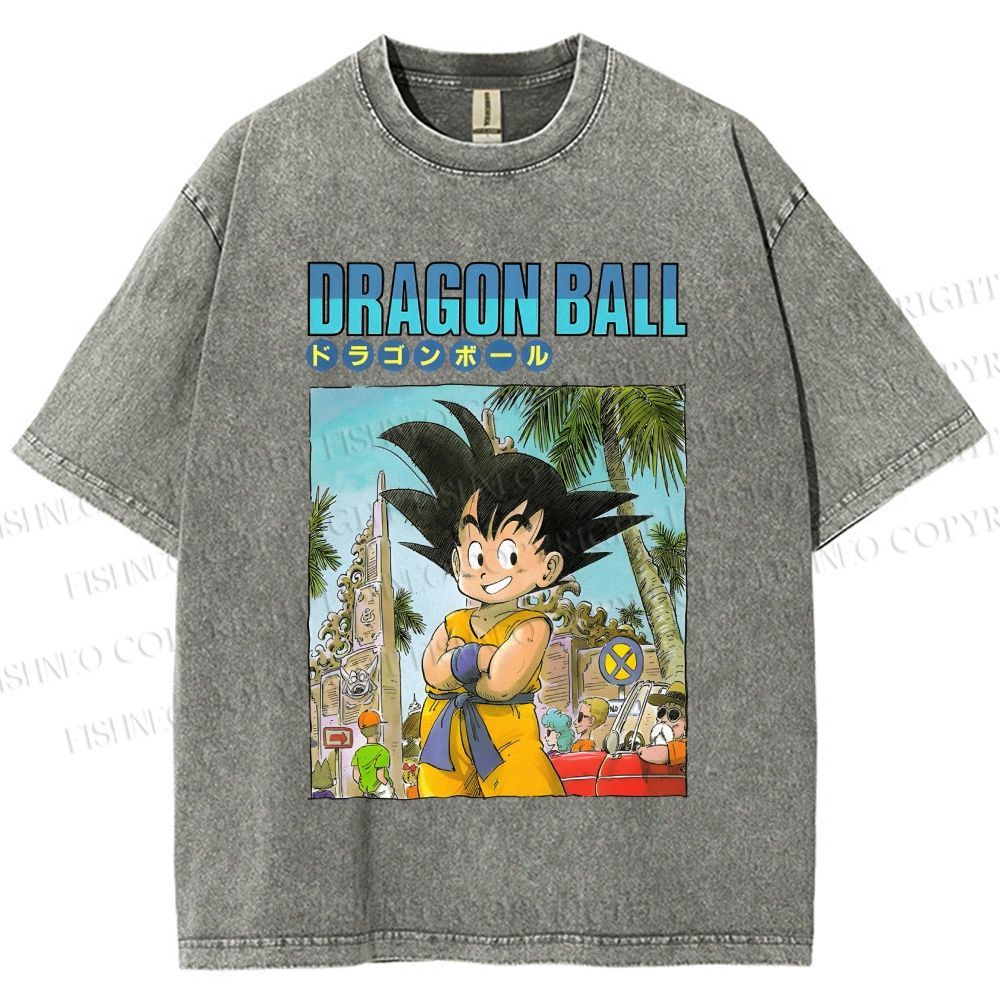Unisex Dragon Ball Goku Printed Washed Tee