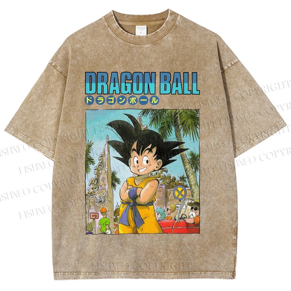 Unisex Dragon Ball Goku Printed Washed Tee
