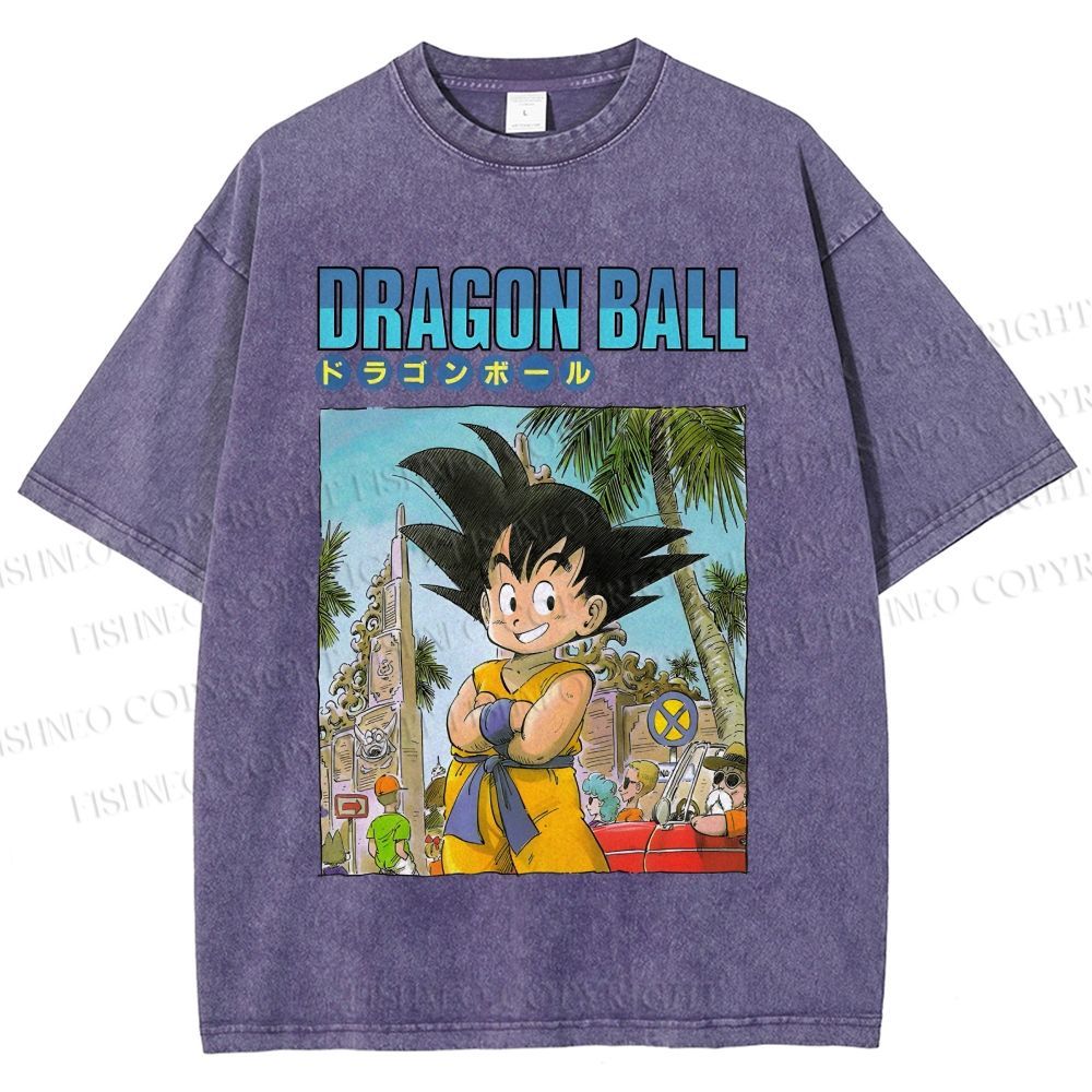 Unisex Dragon Ball Goku Printed Washed Tee