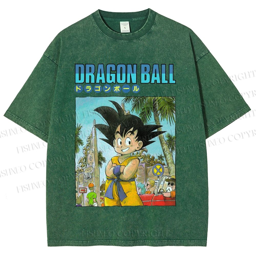 Unisex Dragon Ball Goku Printed Washed Tee