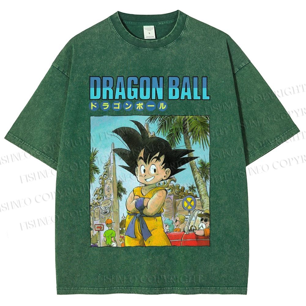 Unisex Dragon Ball Goku Printed Washed Tee