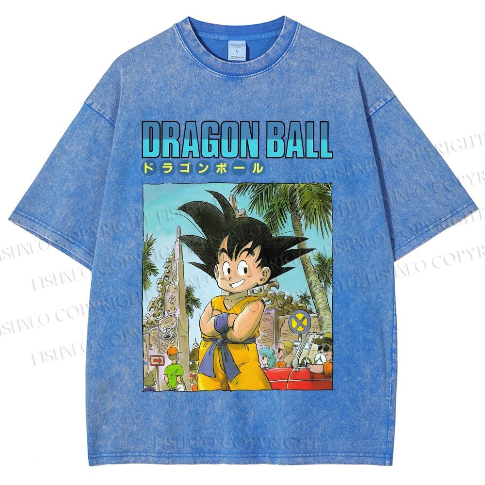 Unisex Dragon Ball Goku Printed Washed Tee