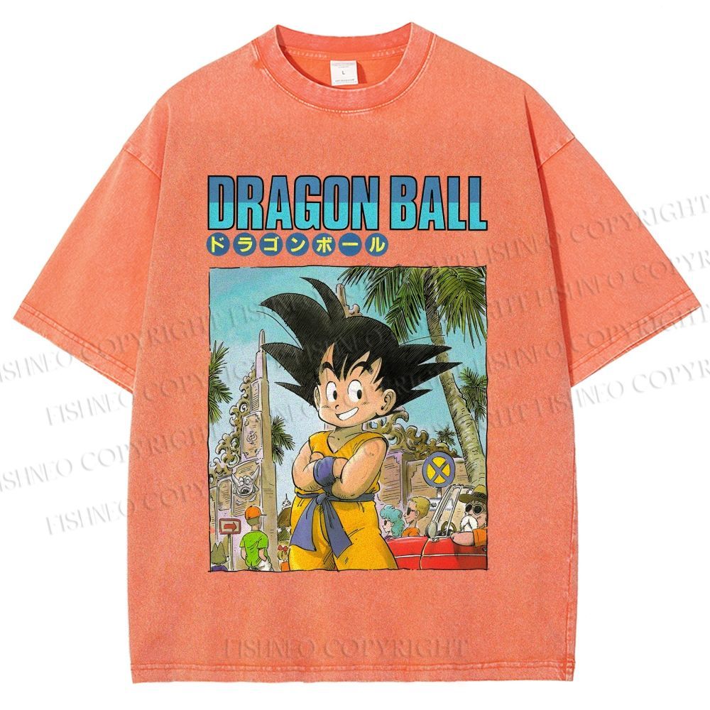 Unisex Dragon Ball Goku Printed Washed Tee