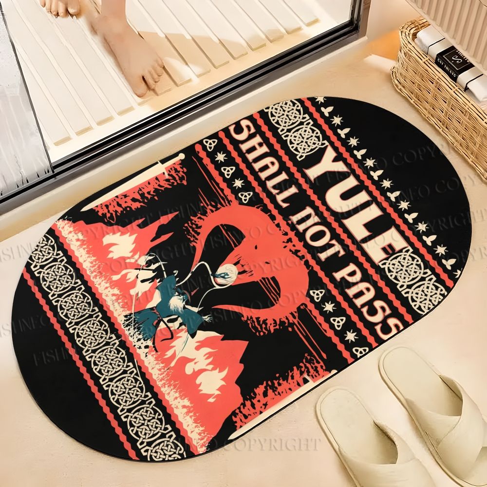 Yule Shall Not Pass Printed Bath Mat