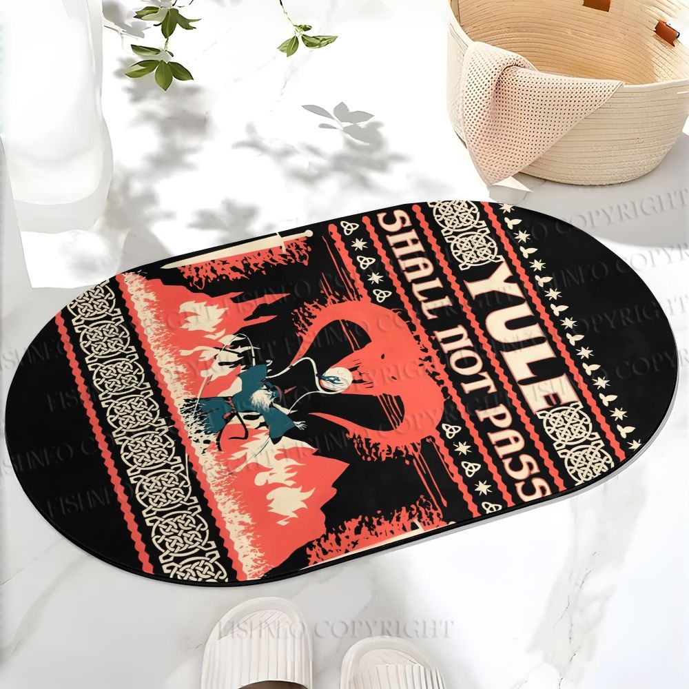 Yule Shall Not Pass Printed Bath Mat