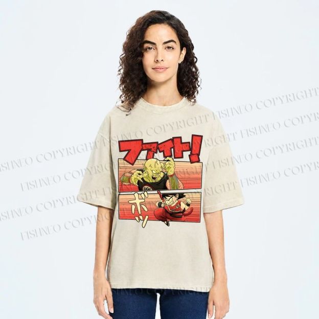 Unisex King Piccolo Goku Printed Washed Tee