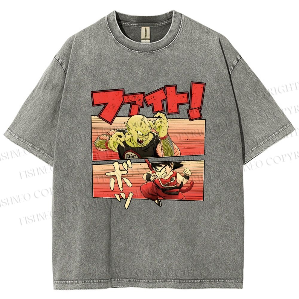 Unisex King Piccolo Goku Printed Washed Tee