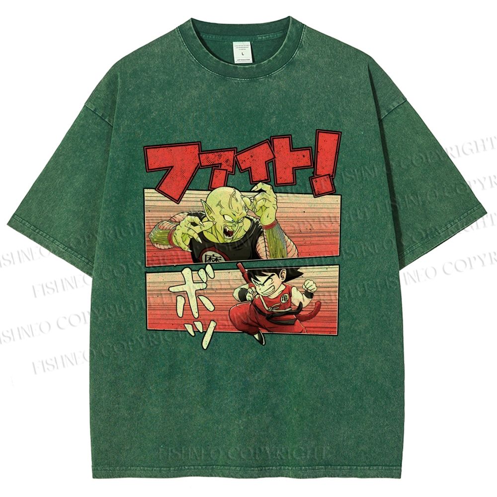 Unisex King Piccolo Goku Printed Washed Tee