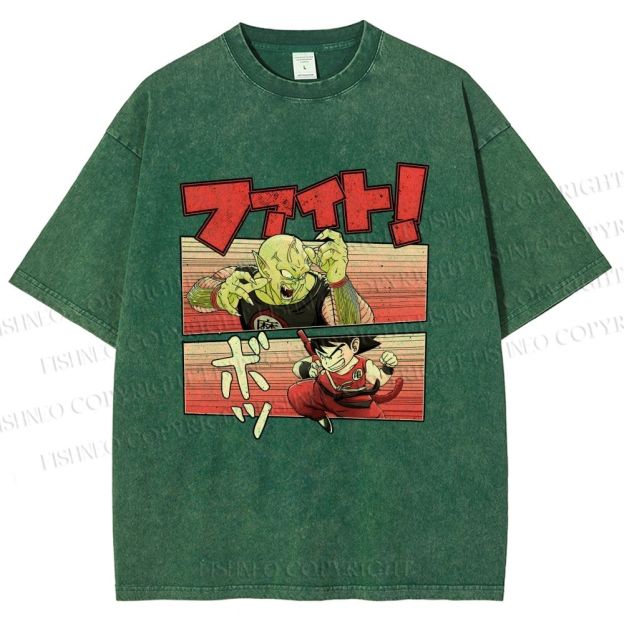 Unisex King Piccolo Goku Printed Washed Tee