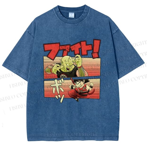 Unisex King Piccolo Goku Printed Washed Tee
