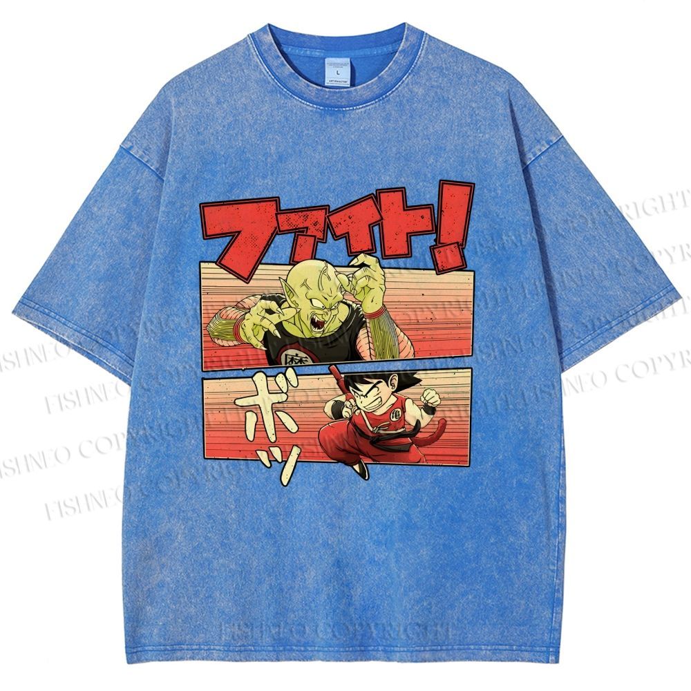 Unisex King Piccolo Goku Printed Washed Tee
