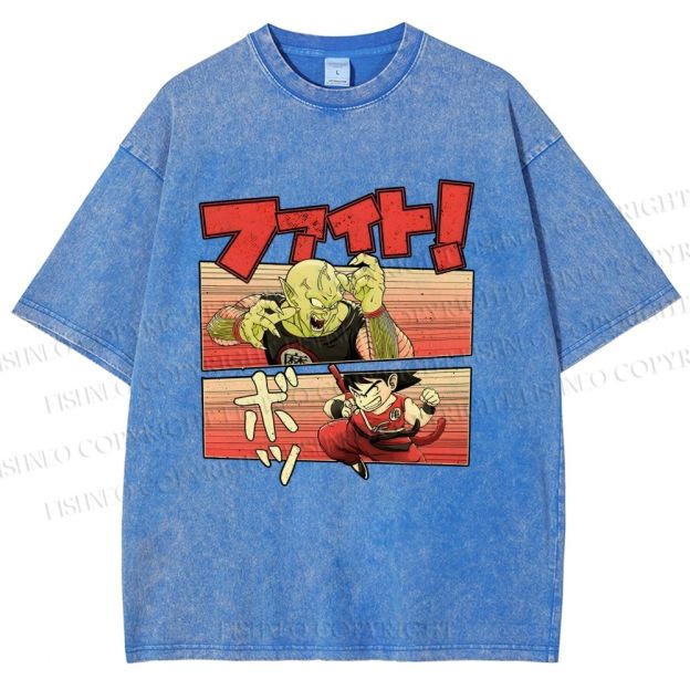 Unisex King Piccolo Goku Printed Washed Tee
