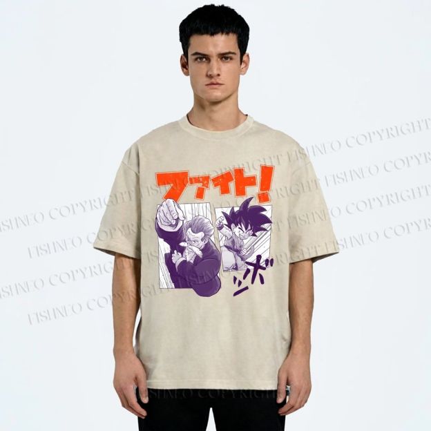 Unisex Master Roshi Goku Printed Washed Tee