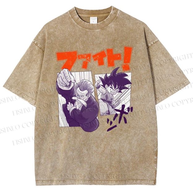 Unisex Master Roshi Goku Printed Washed Tee