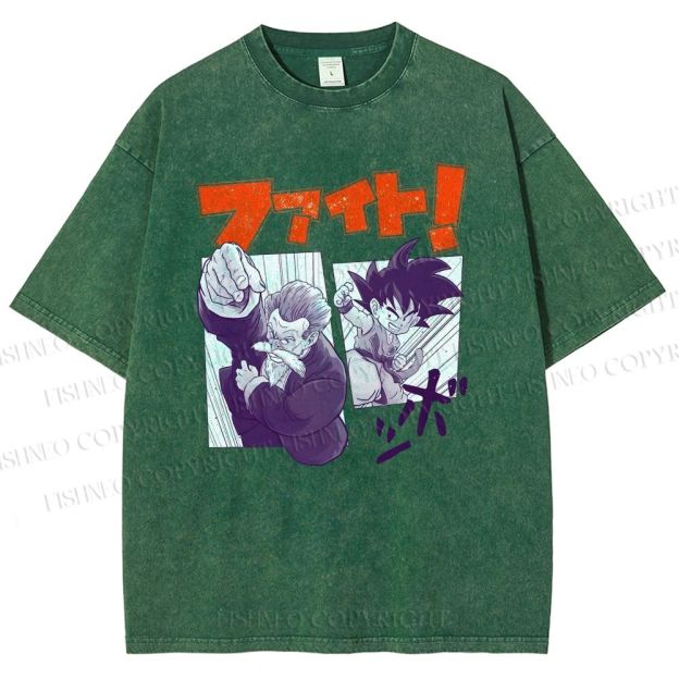 Unisex Master Roshi Goku Printed Washed Tee