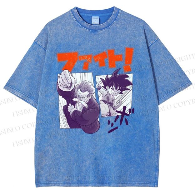 Unisex Master Roshi Goku Printed Washed Tee