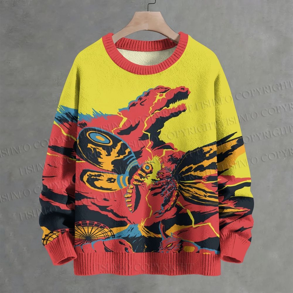 Godzilla Mothra Crew Neck Sweater