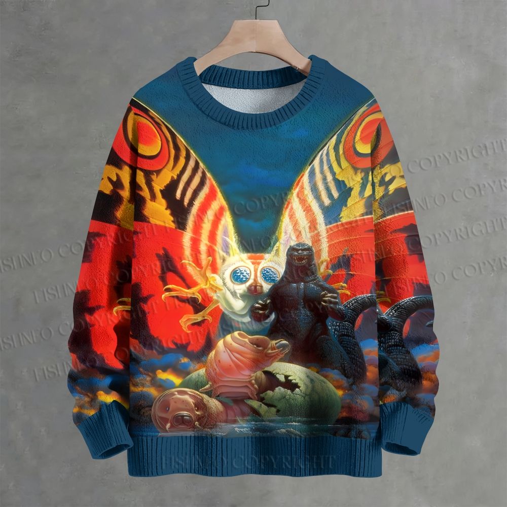 Vintage Godzilla Mothra Crew Neck Sweater