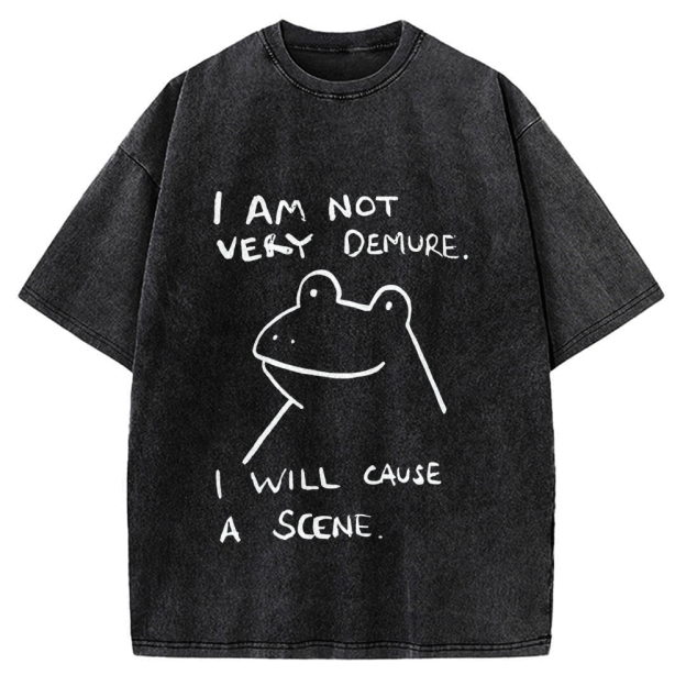 Humorous Frog Vintage Washed T-shirt
