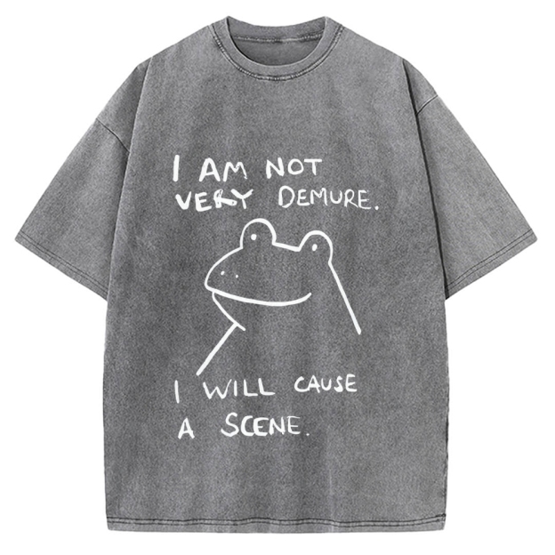 Humorous Frog Vintage Washed T-shirt