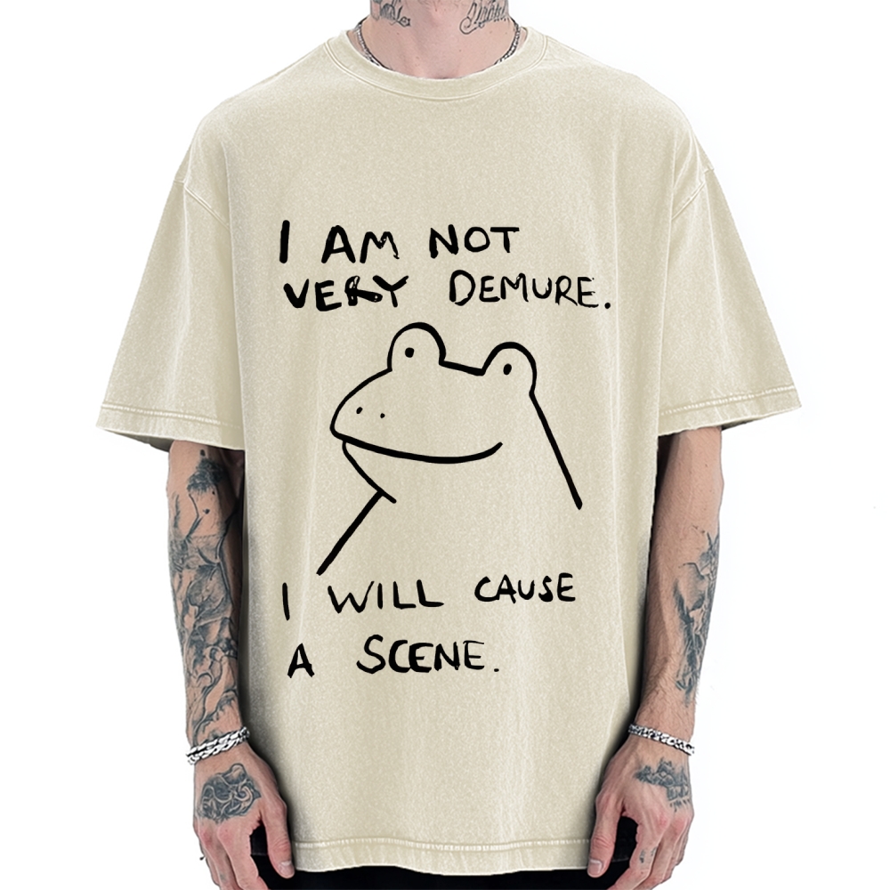 Humorous Frog Vintage Washed T-shirt