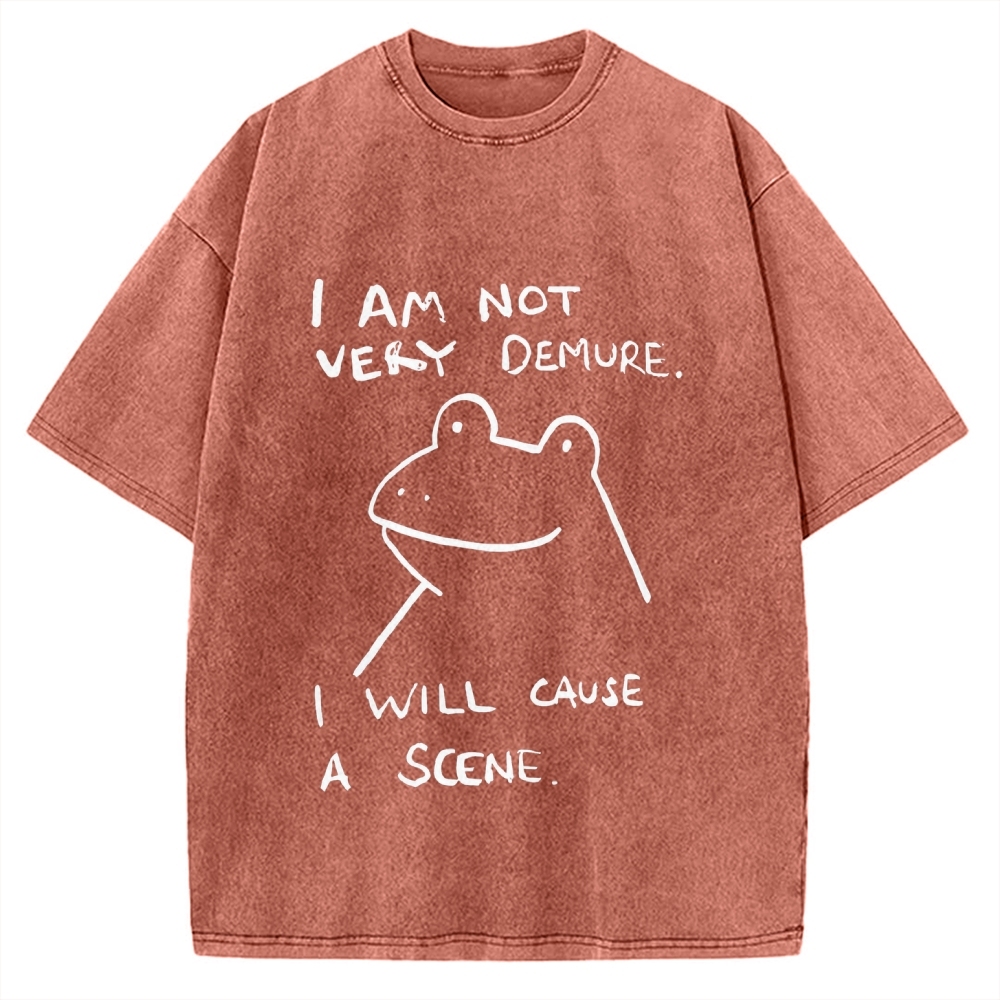 Humorous Frog Vintage Washed T-shirt