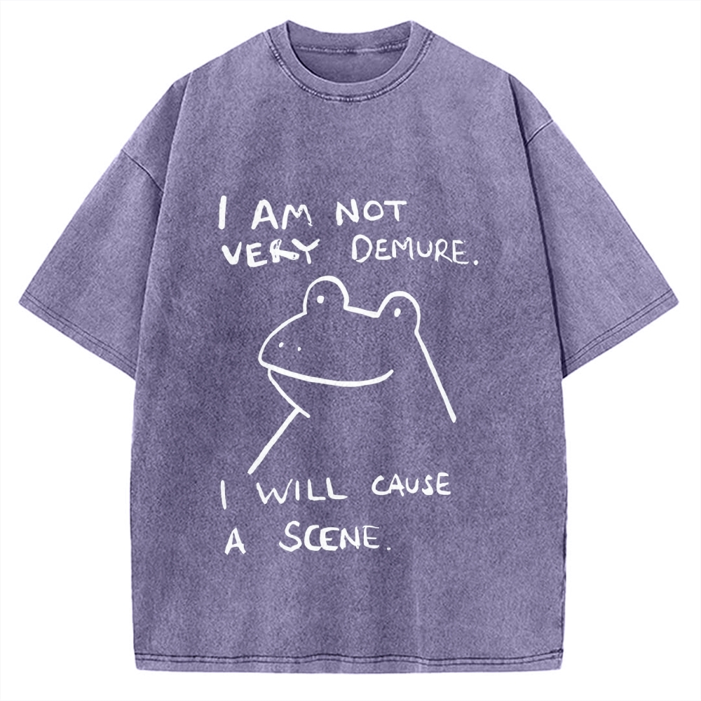 Humorous Frog Vintage Washed T-shirt