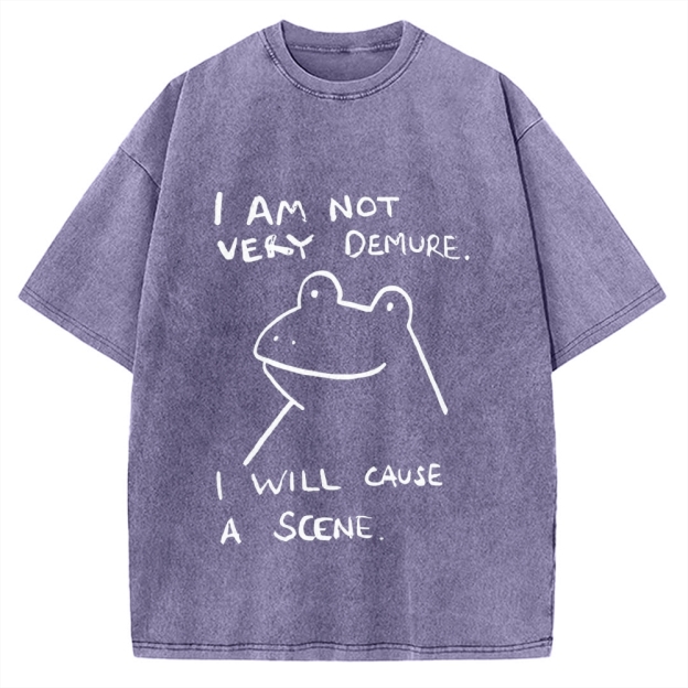 Humorous Frog Vintage Washed T-shirt