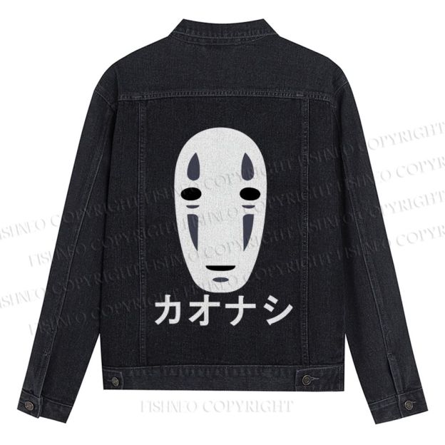 Faceless Man Printed Denim Jacket