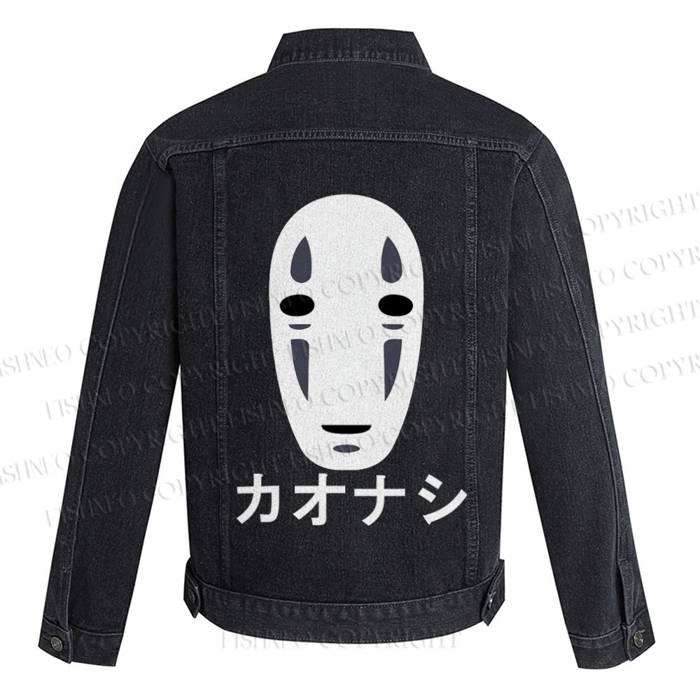 Faceless Man Printed Denim Jacket