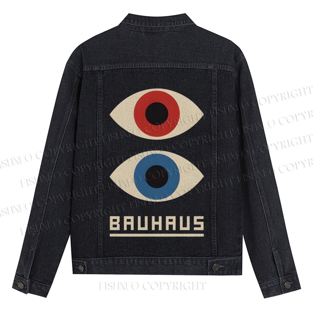 Bauhaus Art Eyes Printed Denim Jacket
