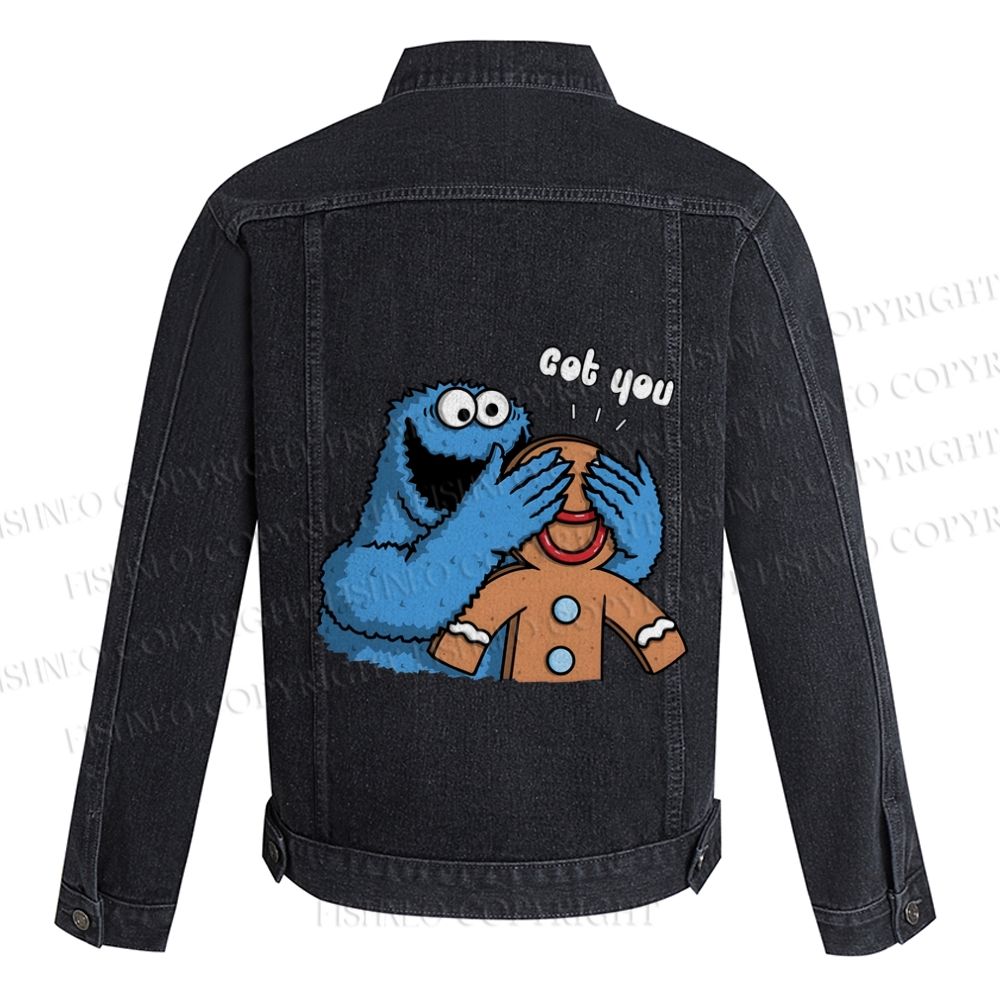 Got You Cookie Monster Printed Denim Jacket