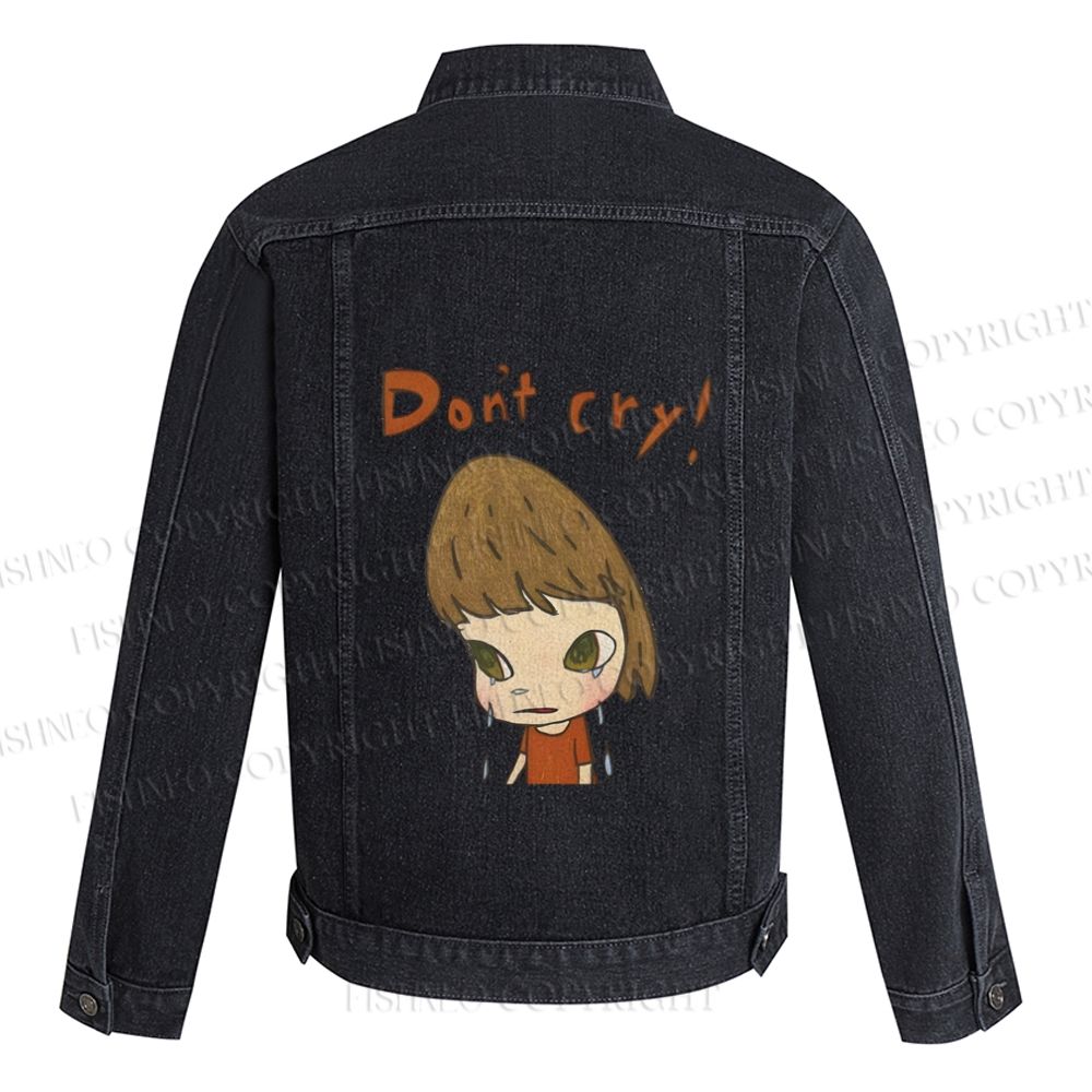 Japanese Art Yoshitomo Nara Don't Cry Printed Denim Jacket