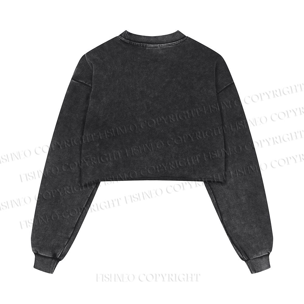 Fierce Girl Washed Crop Sweatshirt