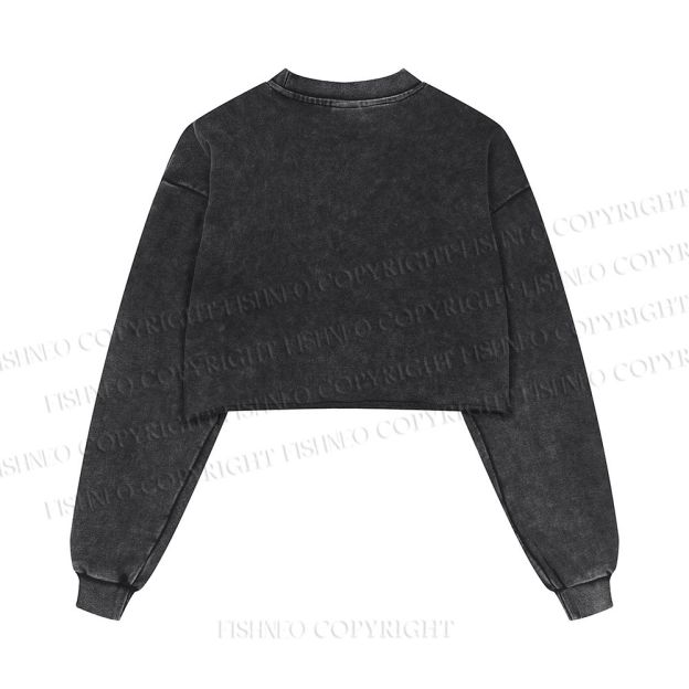 Fierce Girl Washed Crop Sweatshirt