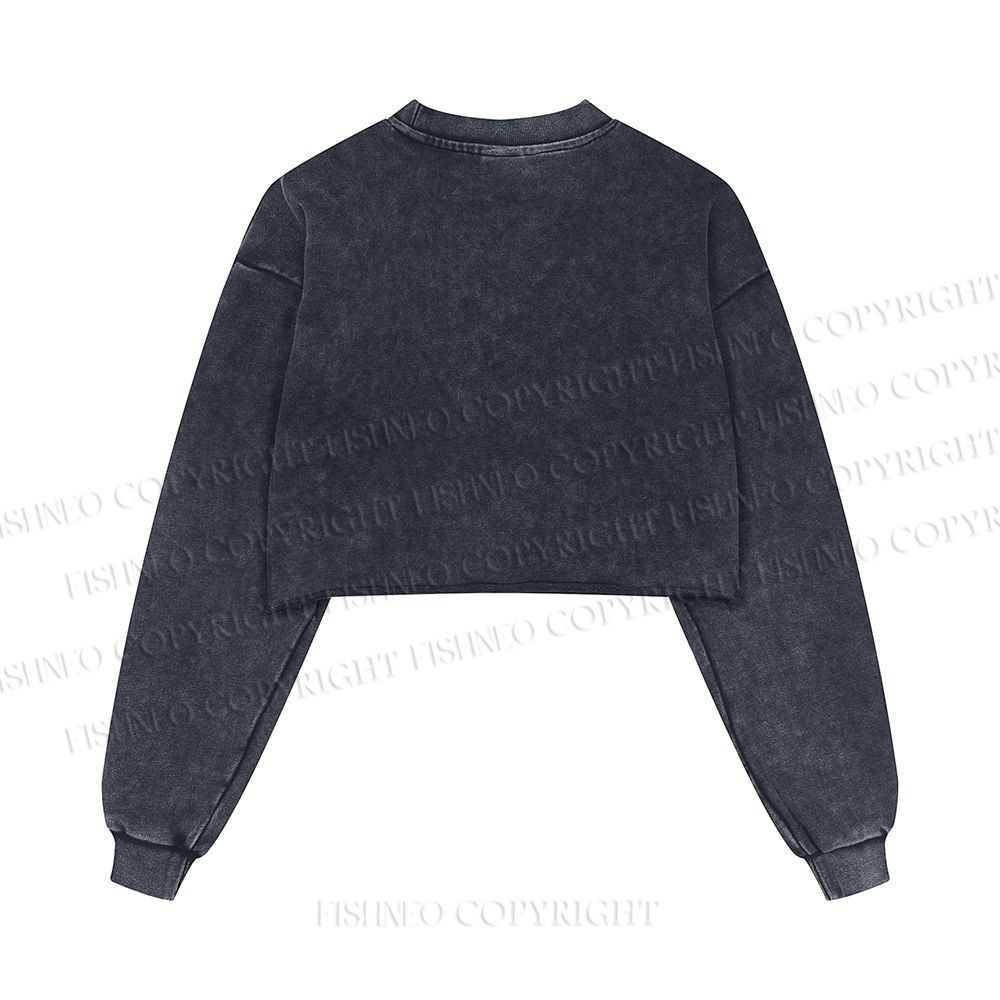 Fierce Girl Washed Crop Sweatshirt
