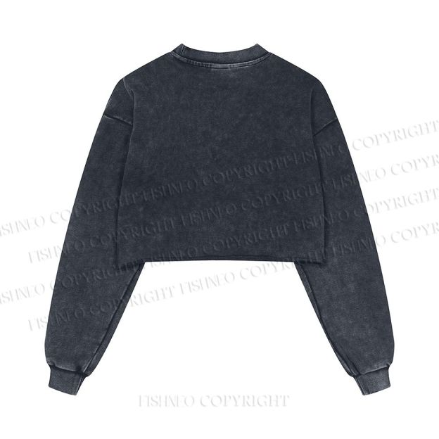 Fierce Girl Washed Crop Sweatshirt