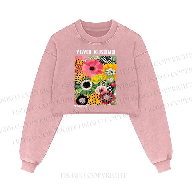 Flowers Yayoi Kusama Washed Crop Sweatshirt