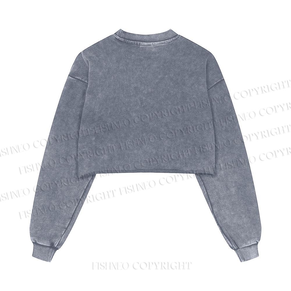 Fierce Girl Washed Crop Sweatshirt