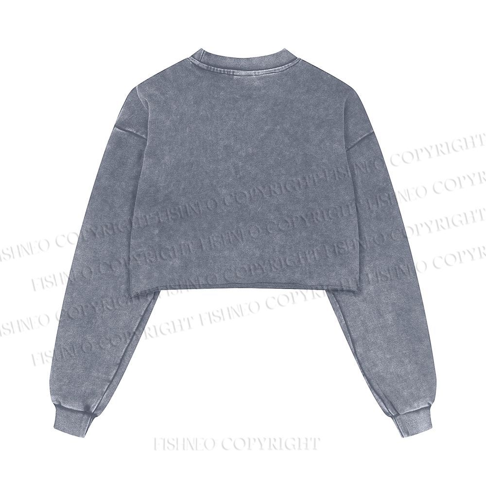 Fierce Girl Washed Crop Sweatshirt