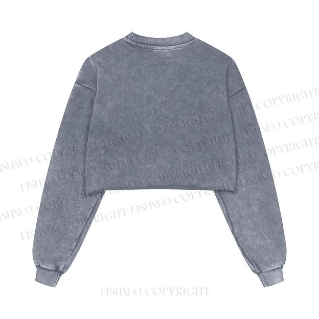 Fierce Girl Washed Crop Sweatshirt