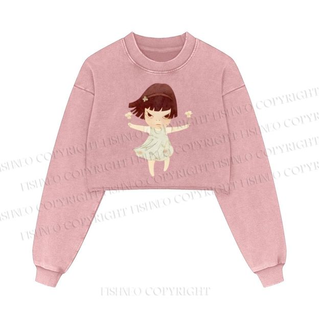 Fierce Girl Washed Crop Sweatshirt
