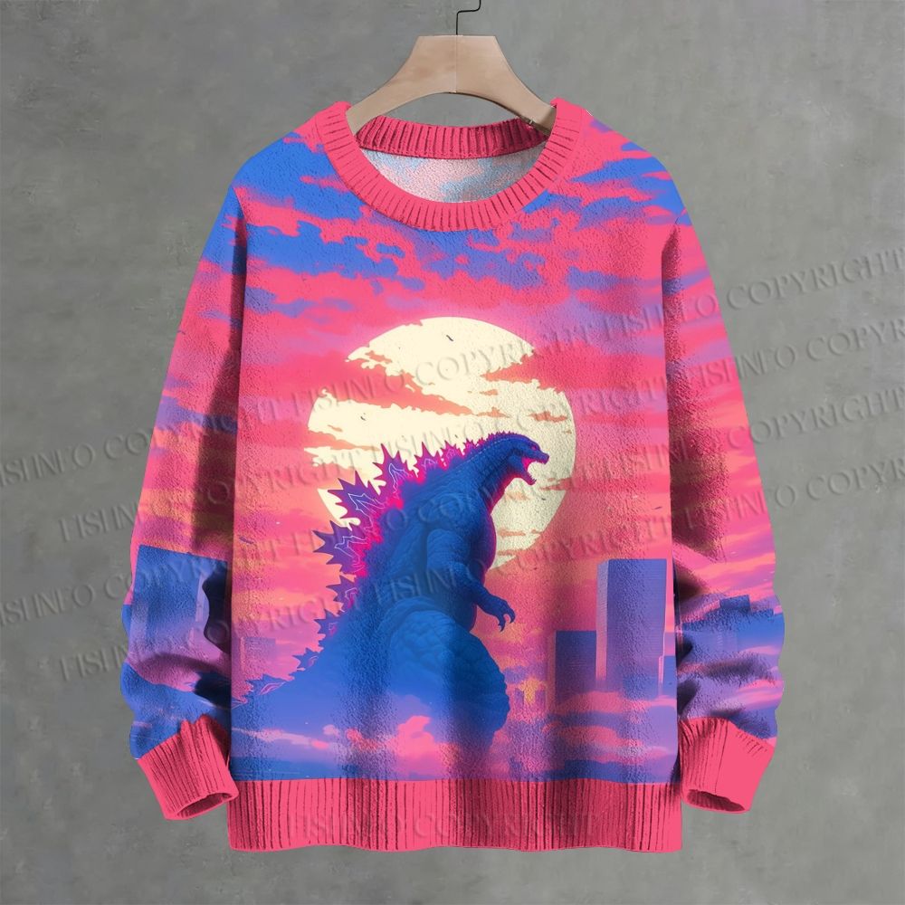 Godzilla Sunset Crew Neck Sweater