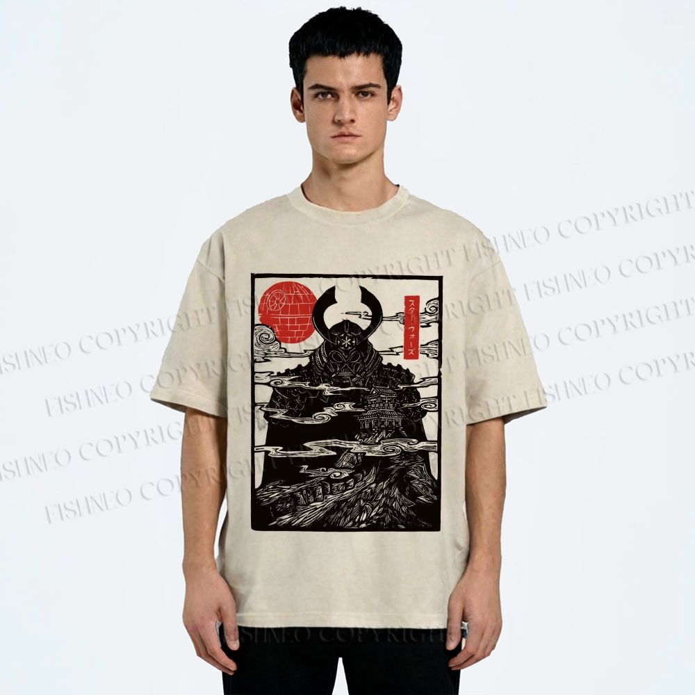 Unisex Star Wars Japanese Style Printed Washed Tee