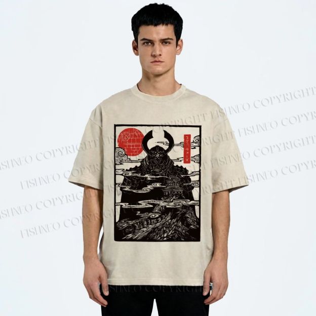 Unisex Star Wars Japanese Style Printed Washed Tee