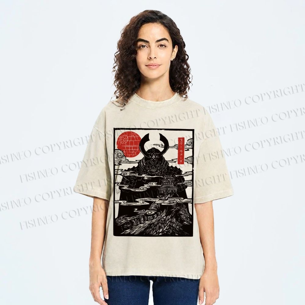 Unisex Star Wars Japanese Style Printed Washed Tee