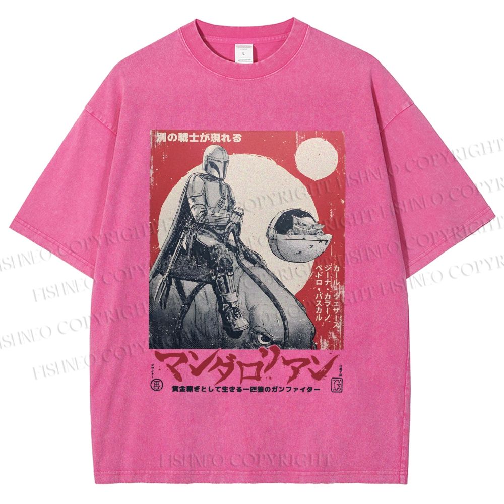Unisex Star Wars Japanese Poster Printed Washed Tee