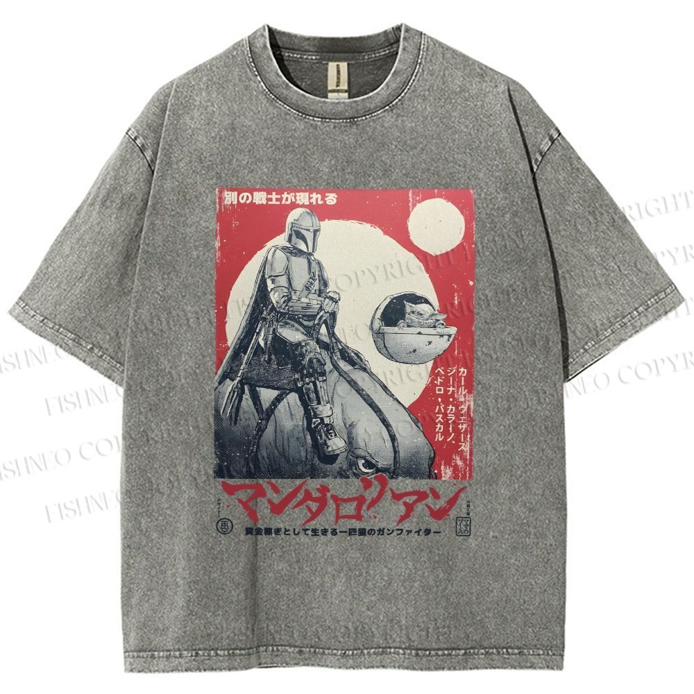 Unisex Star Wars Japanese Poster Printed Washed Tee