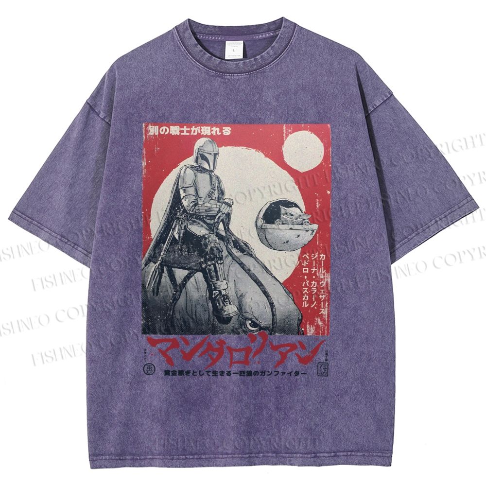 Unisex Star Wars Japanese Poster Printed Washed Tee