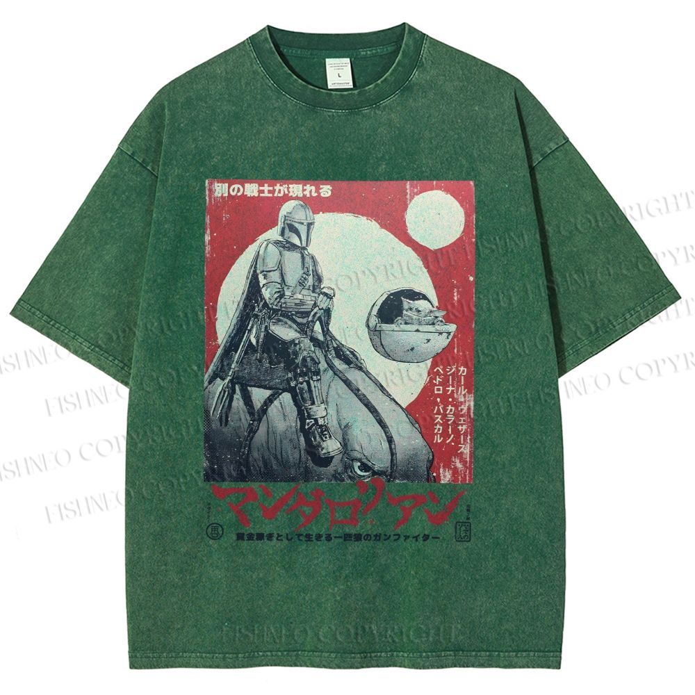 Unisex Star Wars Japanese Poster Printed Washed Tee